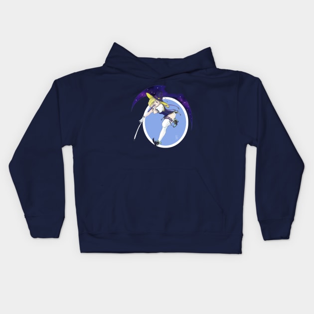 Moon Witch Kids Hoodie by Nenril